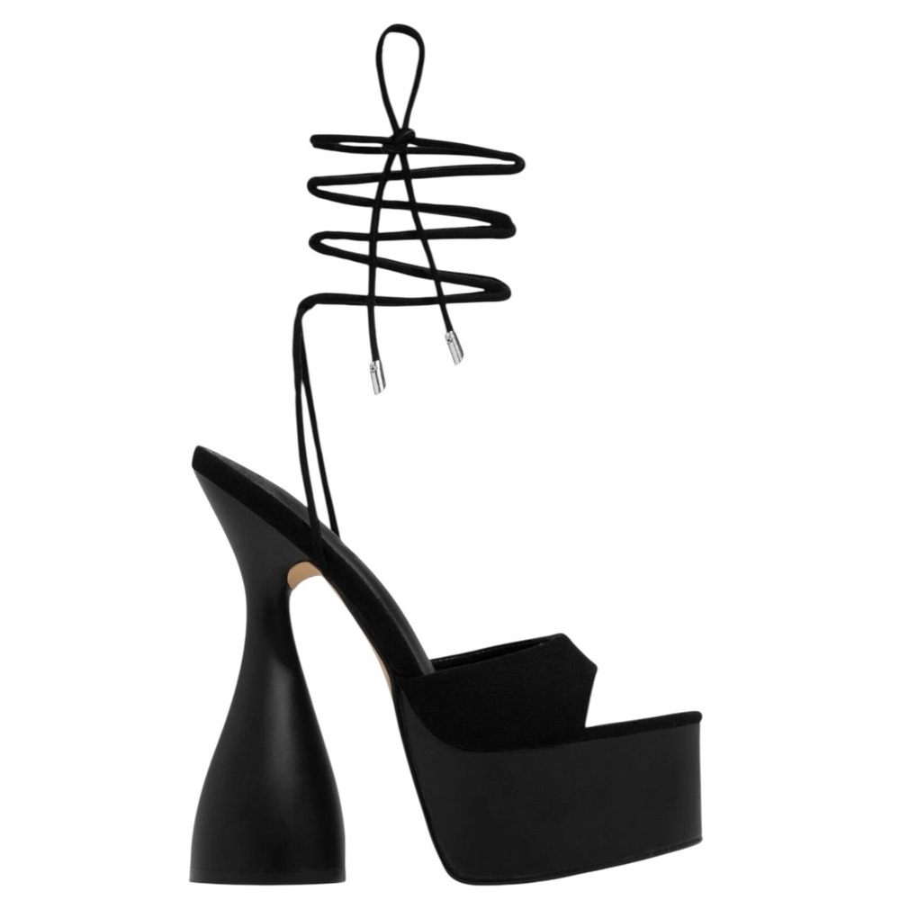 NWOT LEMONADE Bite Me Lace Up Platform Statement Heel Sandals size 6.5